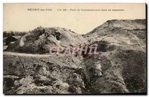 Cartes postales Berry au Bac POste de Commandement dans un Entonnoir Militaria