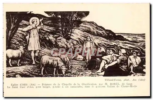 Cartes postales Eglise d Ars (Ain) Peinture de la Chapelle de la Glorification par Borel Moutons