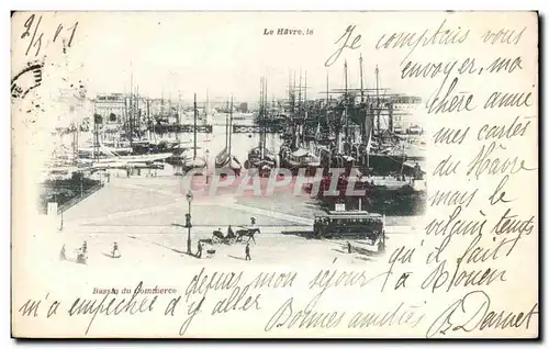 Cartes postales Le Havre le Bassin du Commerce Bateaux