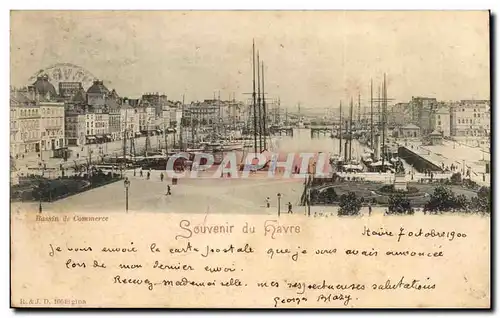 Cartes postales Souvenir du Havre Bateaux Port