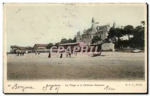 Ansichtskarte AK Arcachon La Plage et le Chateau Deganne