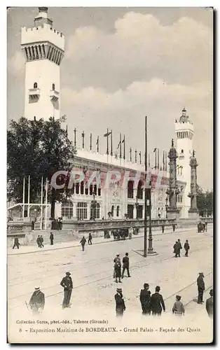 Cartes postales Exposition Maritime de Bordeaux Grand Palais Facade des Quais