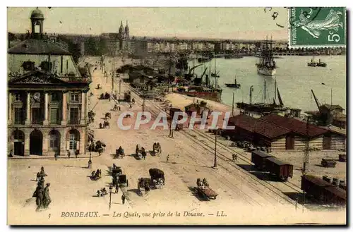 Ansichtskarte AK Bordeaux Les Quais vue de la Douane Bateaux