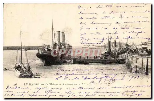 Cartes postales Le Havre Le Bateau de Southampton