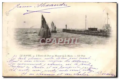 Cartes postales Le Havre L Entree du Port au Moment de la Maree Bateau