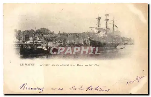 Cartes postales Le Havre L Avant Port Au Moment de la Maree Bateau Voilier