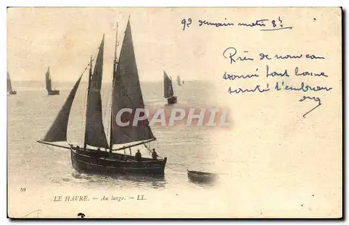 Cartes postales Le Havre Au Large Bateau