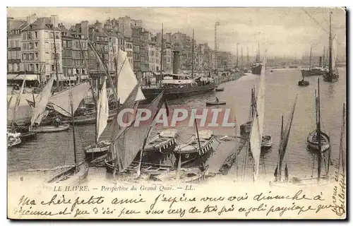 Ansichtskarte AK Le Havre Perspective du Grand Quai Bateaux