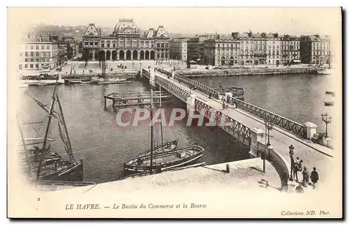 Ansichtskarte AK Le Havre Le Bassin Du Commerce et la Bourse