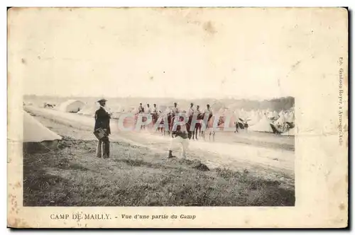 Cartes postales Camp De Mailly Vue d une partie du Camp Militaria Cheval Horse