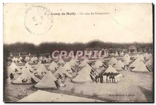 Cartes postales Camp de Mailly Un Coin du Campement Militaria