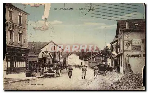 Cartes postales Mailly le Camp Cafe Terminus Militaria