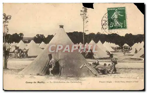 Cartes postales Camp de Mailly La Distribution des Cartouches Militaria