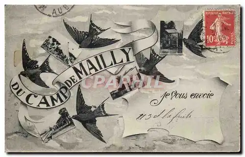 Cartes postales Du Camp De Mailly Hirondelles Militaria