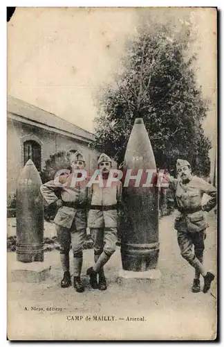 Cartes postales Camp de Mailly Arsenal Obus Militaria