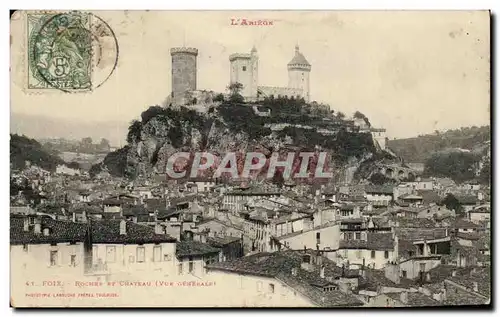 Ansichtskarte AK L Ariege Foix Rocher Et Chateau (Vue Generale)