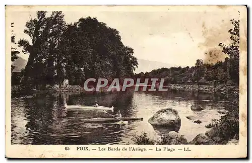 Cartes postales Foix Les Bords de I Ariege La Plage Kayak Canoe