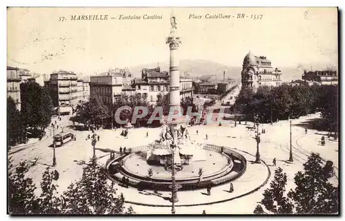 Ansichtskarte AK Marseille Fontaine Cantini Place Castellane