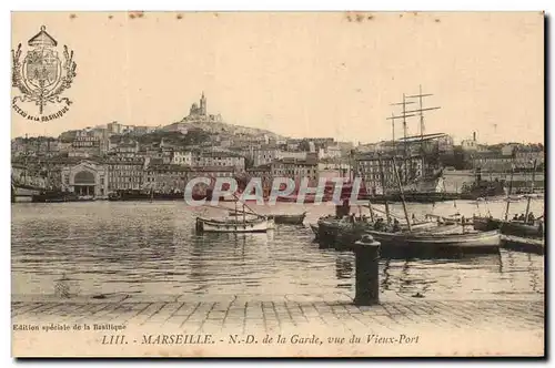 Cartes postales Marseille de la Garde Vue du Vieux Port Bateaux