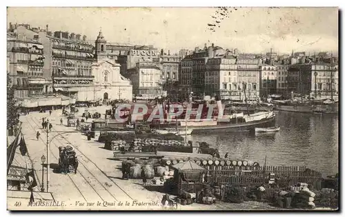 Ansichtskarte AK Marseille Vue sur le Quai de la Fraternite Bateaux