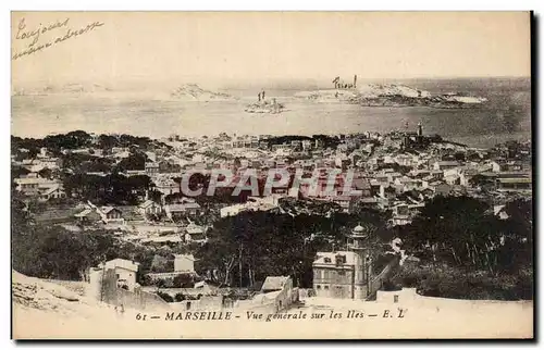 Cartes postales Marseille Vue Generale sur les Iles