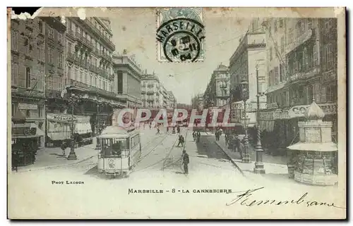 Cartes postales Marseille La Cannebiere Tramway