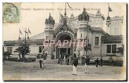 Cartes postales Marseille Exposition Coloniale Palais de L lndochine indo Chine Facade principale