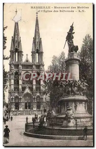 Cartes postales Marseille Monument des Mobiles et l Eglise des Reformes