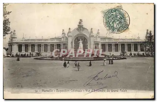 Cartes postales Marseille Exposition Coloniale Vue d ensemble du grand Palais