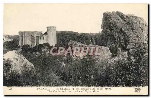 Ansichtskarte AK Falaise Le Chateau et les Rochers du Mont Myra The Castle amd the