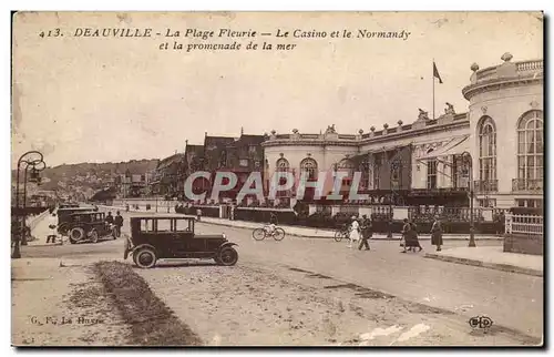 Ansichtskarte AK Deauville La Plage Fleurie Le Casino et le Normandy et la promenade de la mer