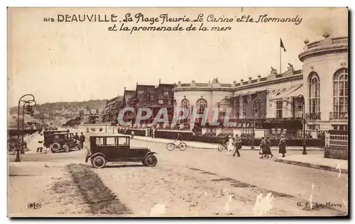 Ansichtskarte AK Deauville La Plage Fleurie Le Casino et le Normandy et la promenade de la mer