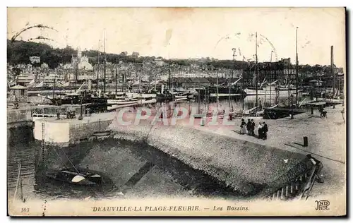 Cartes postales Deauville Le Plage Fleurie Les Bassins Bateaux