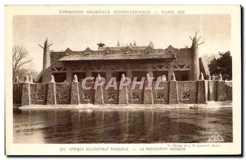 Cartes postales Afrique Occidentale Francaise Le Restaurant Indigene Exposition coloniale internationale 1931 Pa