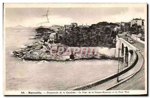 Ansichtskarte AK Marseille Promenade de la Corniche Le Pont de la Fousse Monnaie et le Petit Nice