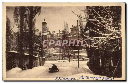 Cartes postales Briancon les remparts et l eglise Luge