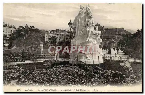 Ansichtskarte AK Nice Le Jardin Public Monument La Poesic