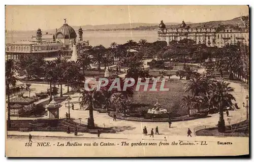 Cartes postales Nice Les Jardins vus du Casino