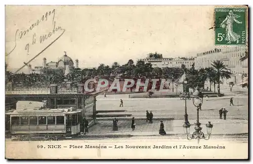 Cartes postales Nice Place Massena Les Nouveaux Jardins et I Avenue Massena