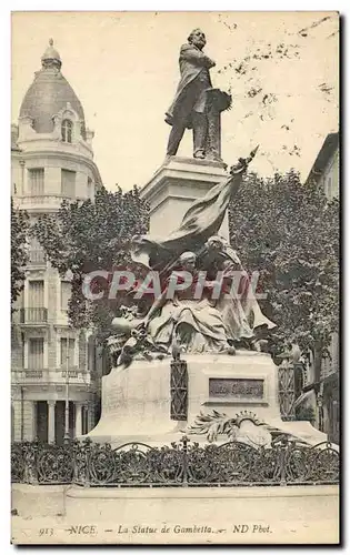 Cartes postales Nice La Statue de Gambetta