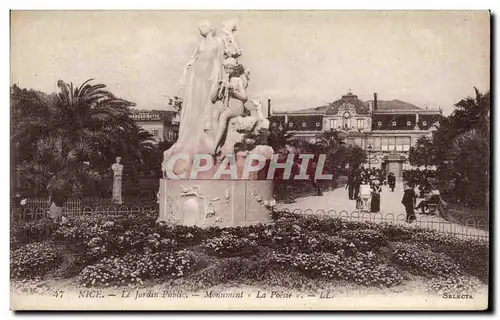 Cartes postales Nice Le Jardin Public Monument La Poesie