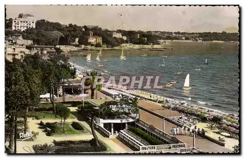 Moderne Karte Juan Les Pins Vue d ensemble avec la Plage du Grand Pin et le Provencal Collection Le Cote d Az