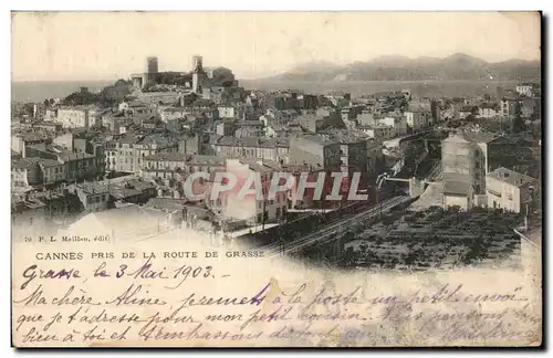 Cartes postales Cannes pris de la route de grasse