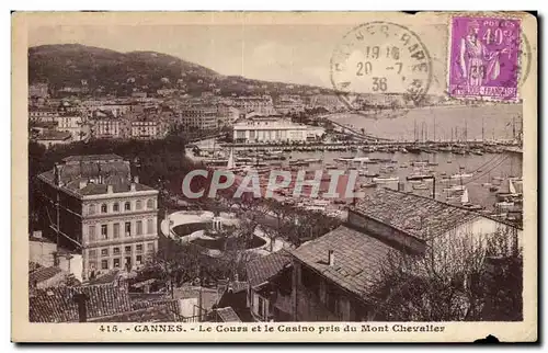 Ansichtskarte AK Cannes Le Cours et le Casino Pris du Mont Chevallev