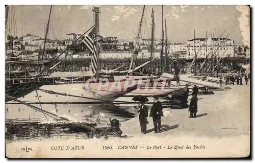 Ansichtskarte AK Cote d Azur Cannes Le Port Le Quai des Yachts Bateaux