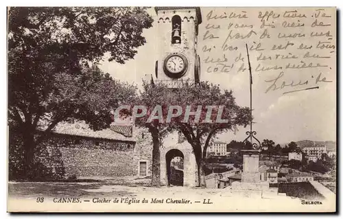 Cartes postales Cannes Clocher de l Eglise du Mont Chevalier