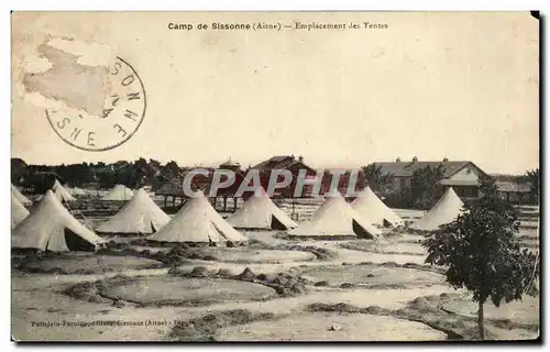 Ansichtskarte AK Camp de Sissonne Emplacement des Tentes Militaria