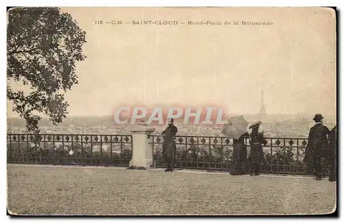 Cartes postales Saint Cloud Rond Point de la Balustrade Tour Eiffel Militaire militaria