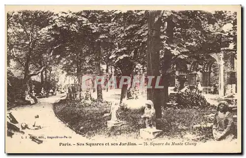 Cartes postales Paris Ses Squares et ses Jardins Square du Musee Cluny