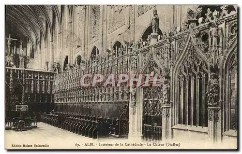 Cartes postales Albi Interieur de la Cathedrale Le Choeur (Stalles)